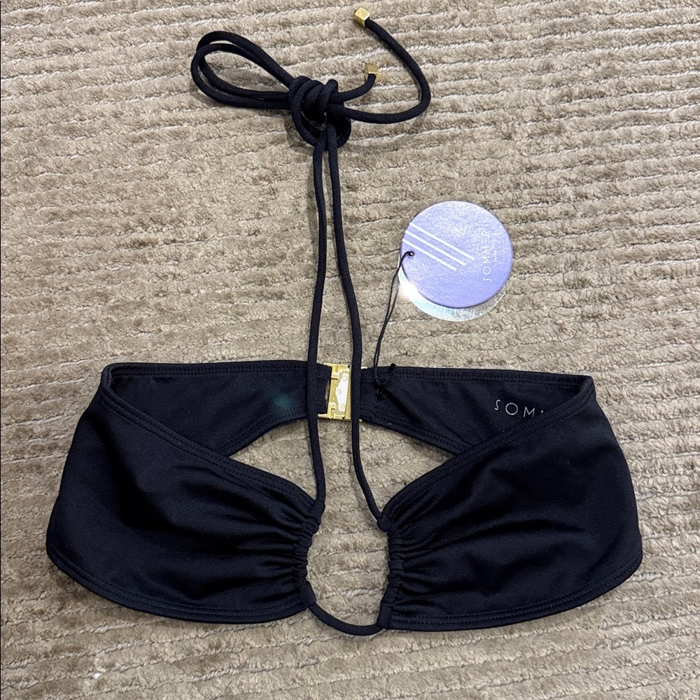 Sommer Swim Xena halter Black Bikini Top
